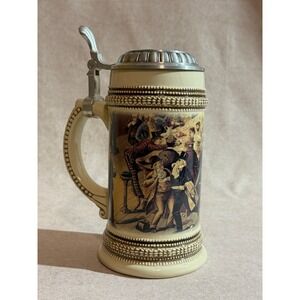 Paul‎ Sebastian Fine Fragrance Co Tavern Scene Ceramic Beer Stein with Metal Lid